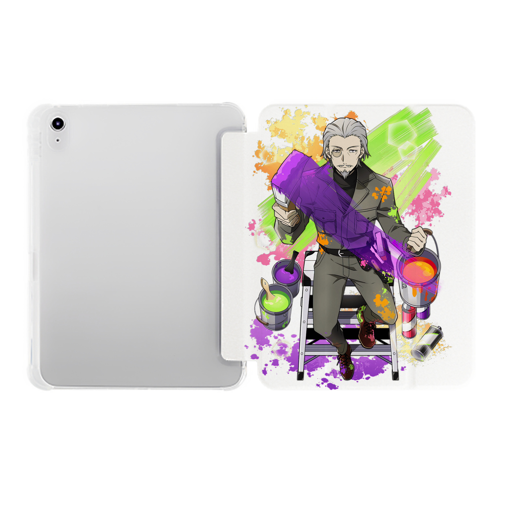 （画像用） 文豪ストレイドッグス Bungo Stray Dogs IPad ケース ペン収納付き 三つ折りスタンド PUレザー×シリコン 対応機種9.5/10.5/10.9インチ
